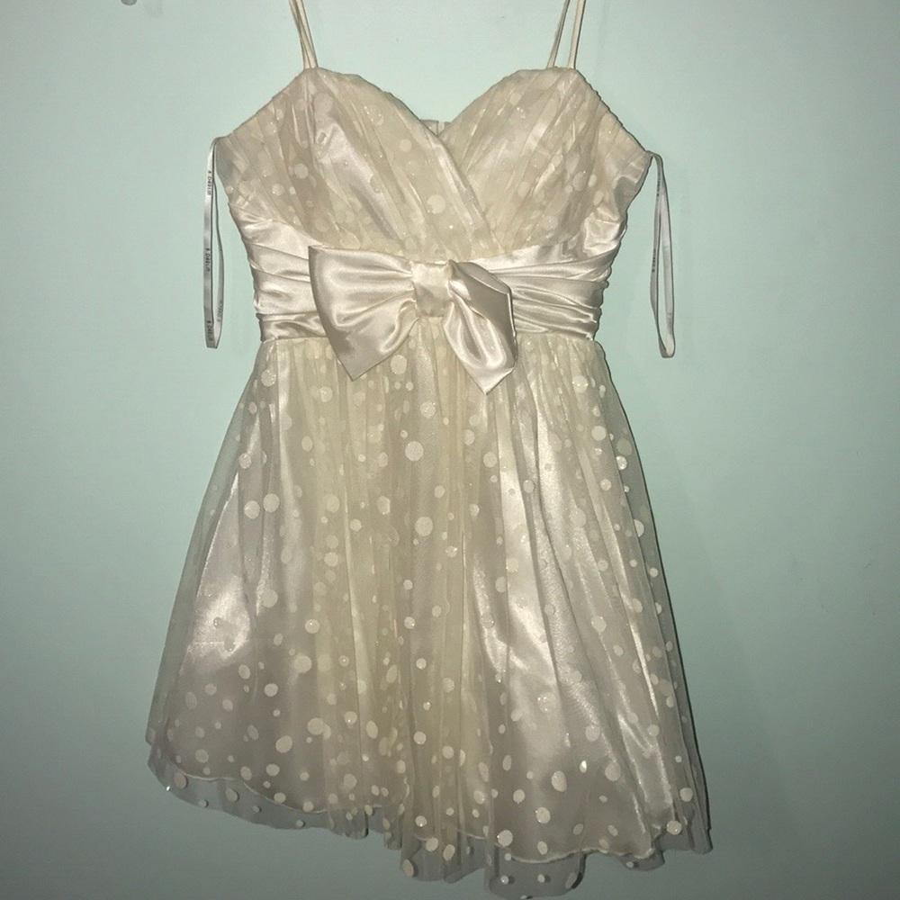A cream dress